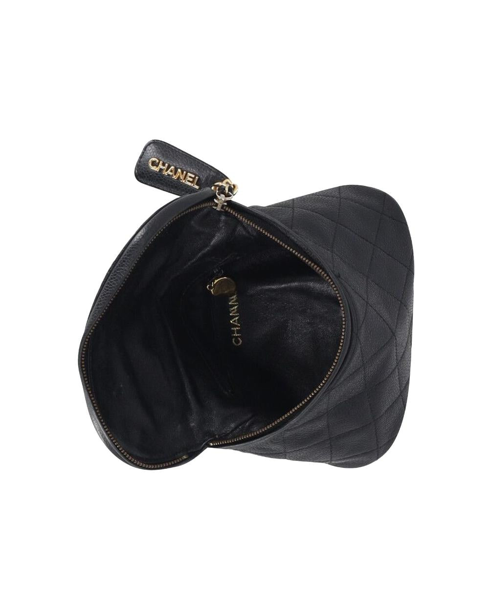 Black Leather Chanel Crossbody Bag