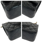 Black Leather Chanel Flap Bag