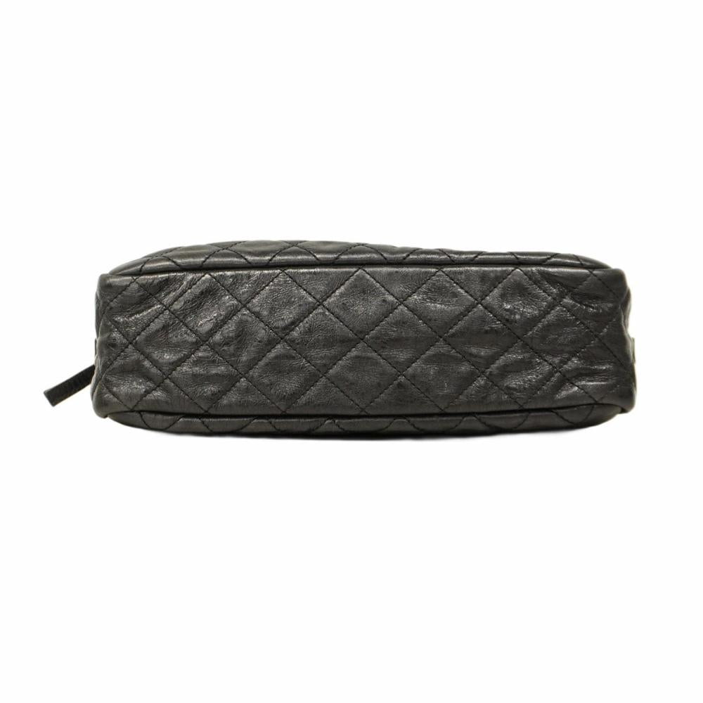 Black Leather Chanel Shoulder Bag