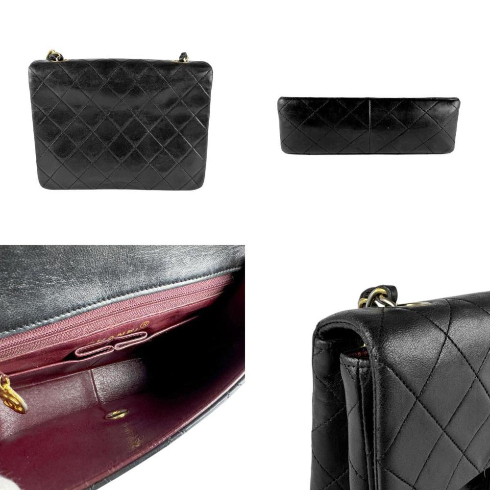 Black Leather Chanel Shoulder Bag
