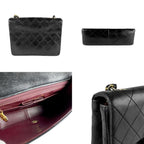 Black Leather Chanel Shoulder Bag