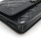 Black Leather Chanel Shoulder Bag
