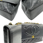 Black Leather Chanel Shoulder Bag
