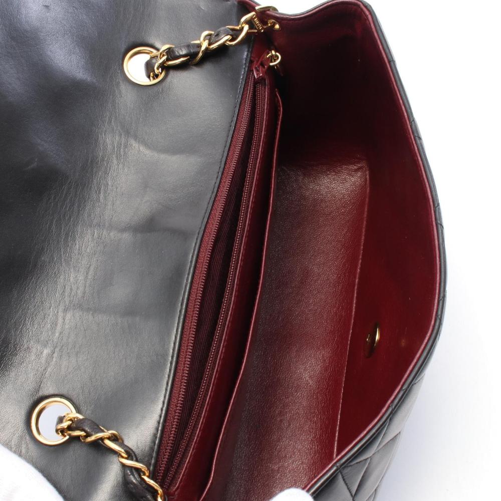 Black Leather Chanel Flap Bag