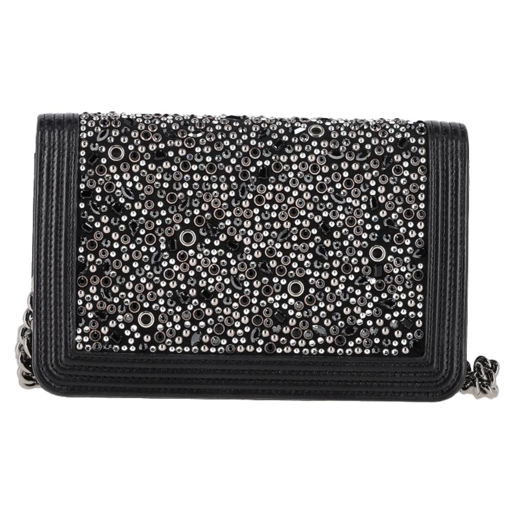 Black Leather Chanel Shoulder Bag