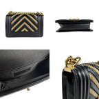 Black Leather Chanel Shoulder Bag