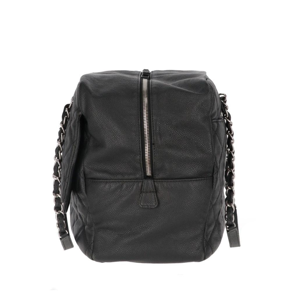 Black Leather Chanel Shoulder Bag