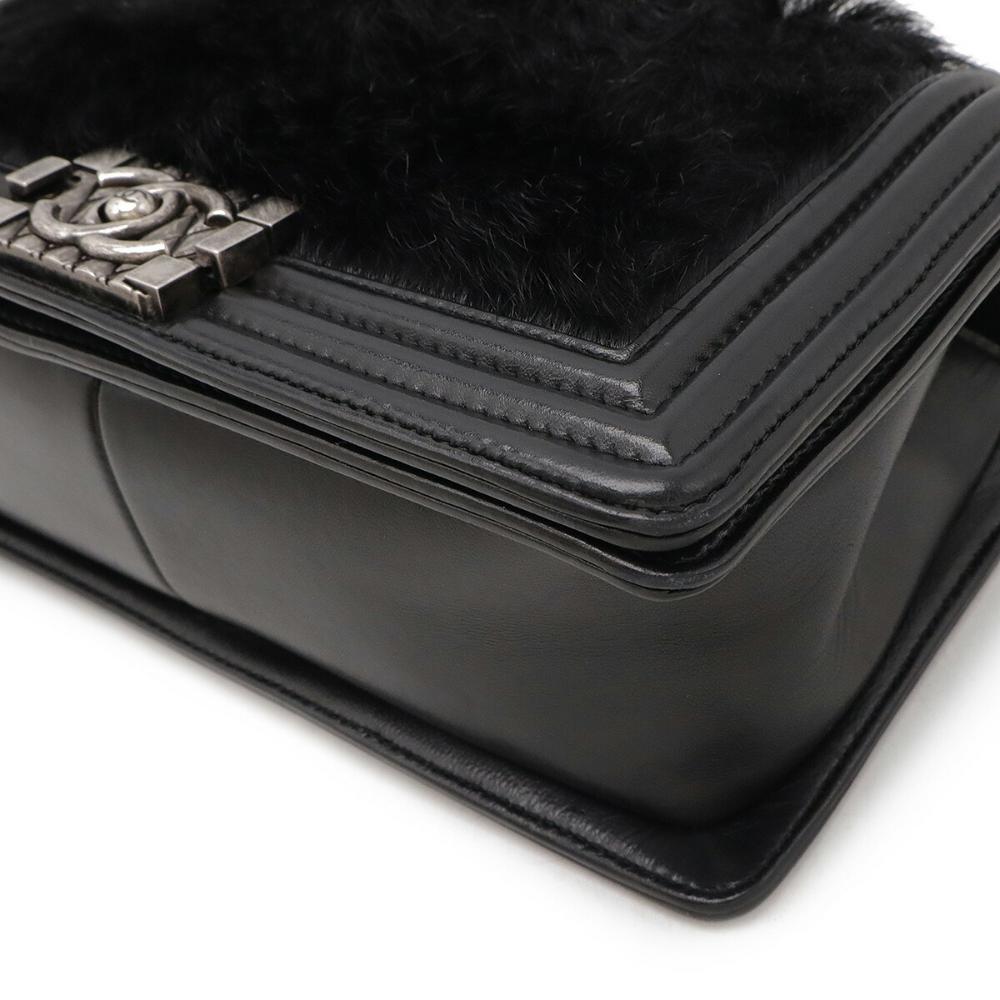 Black Leather Chanel Shoulder Bag