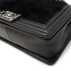 Black Leather Chanel Shoulder Bag