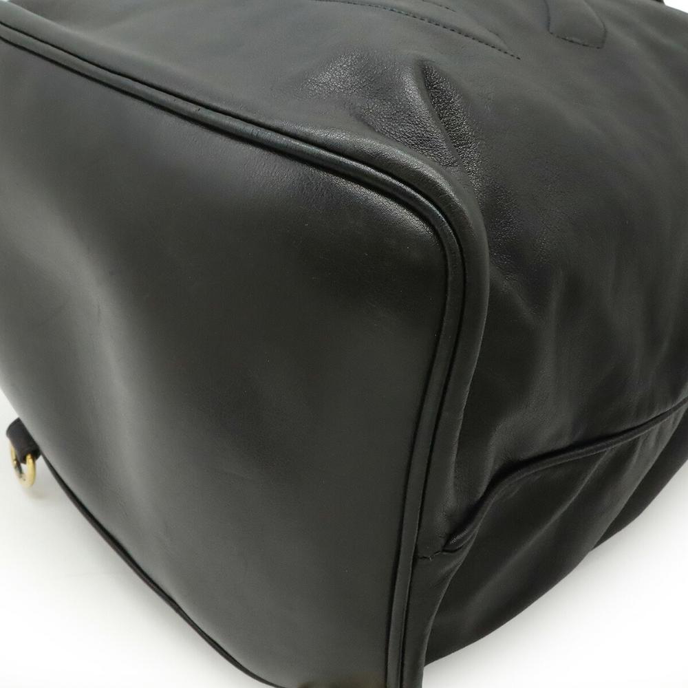 Black Leather Chanel Shoulder Bag