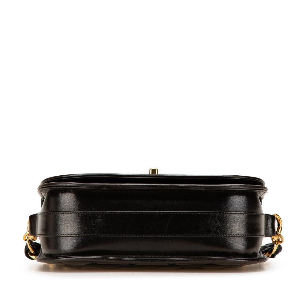 Black Leather Chanel Flap Bag