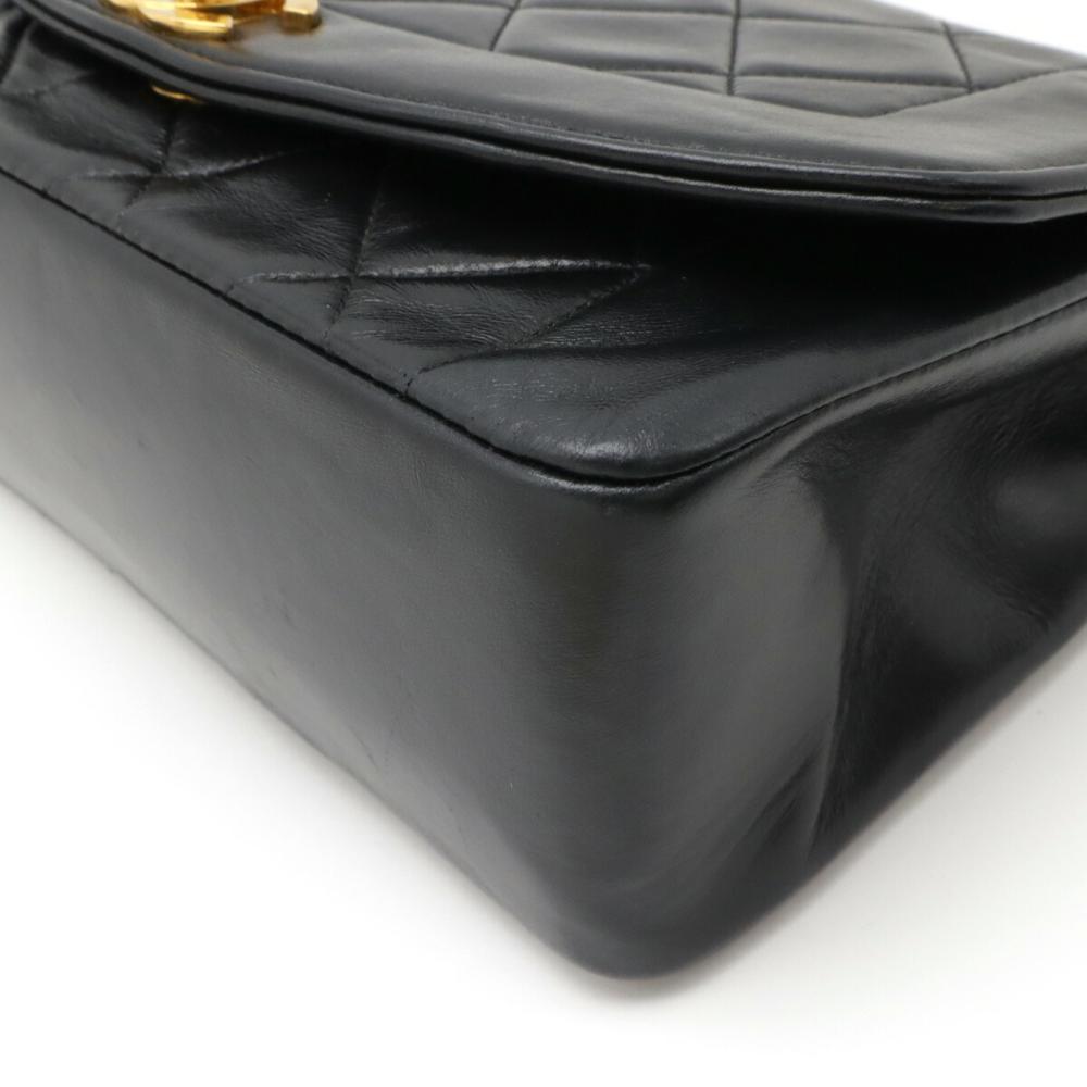 Black Leather Chanel Shoulder Bag