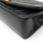 Black Leather Chanel Shoulder Bag
