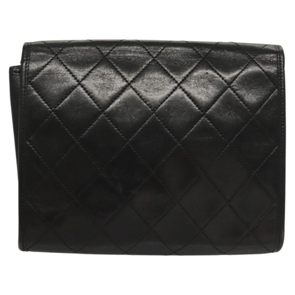 Black Leather Chanel Shoulder Bag