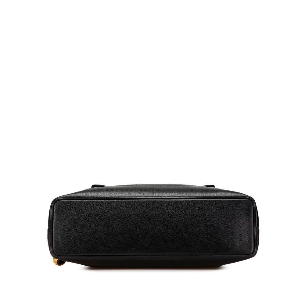 Black Leather Chanel Flap Bag