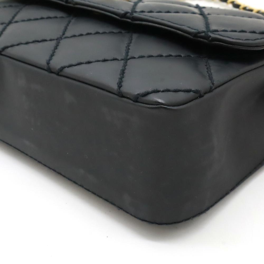 Black Leather Chanel Shoulder Bag