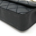 Black Leather Chanel Shoulder Bag