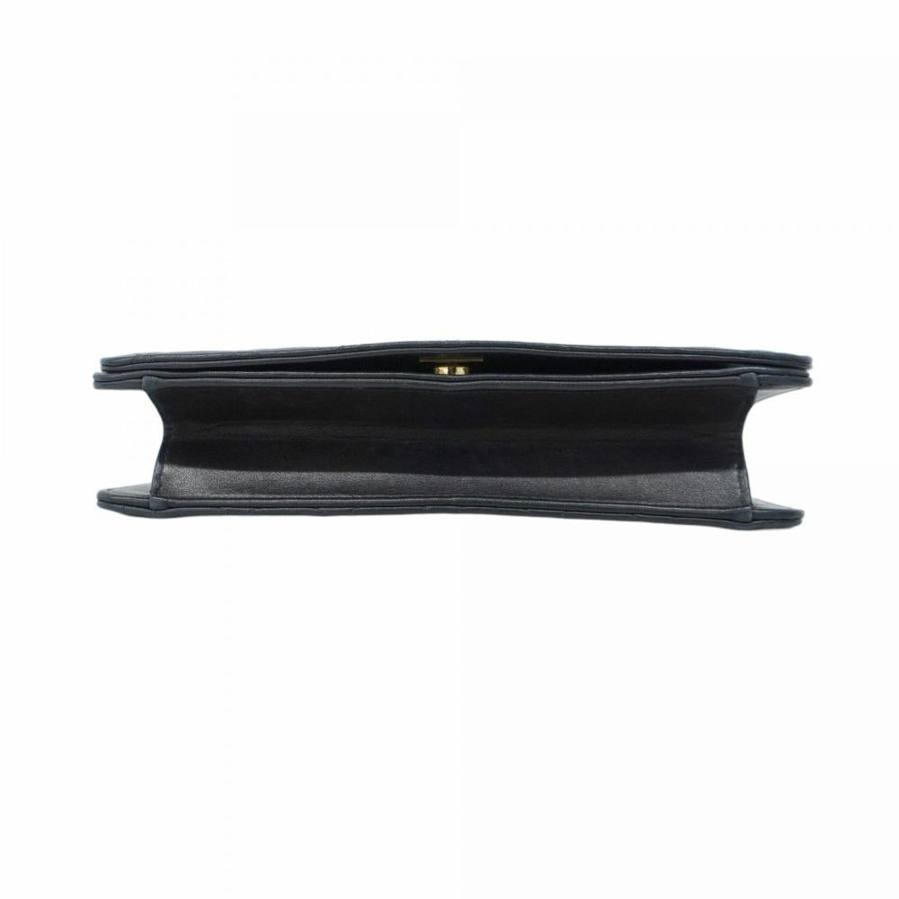 Black Leather Chanel Shoulder Bag