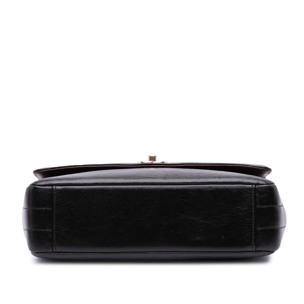 Black Leather Chanel Flap Bag