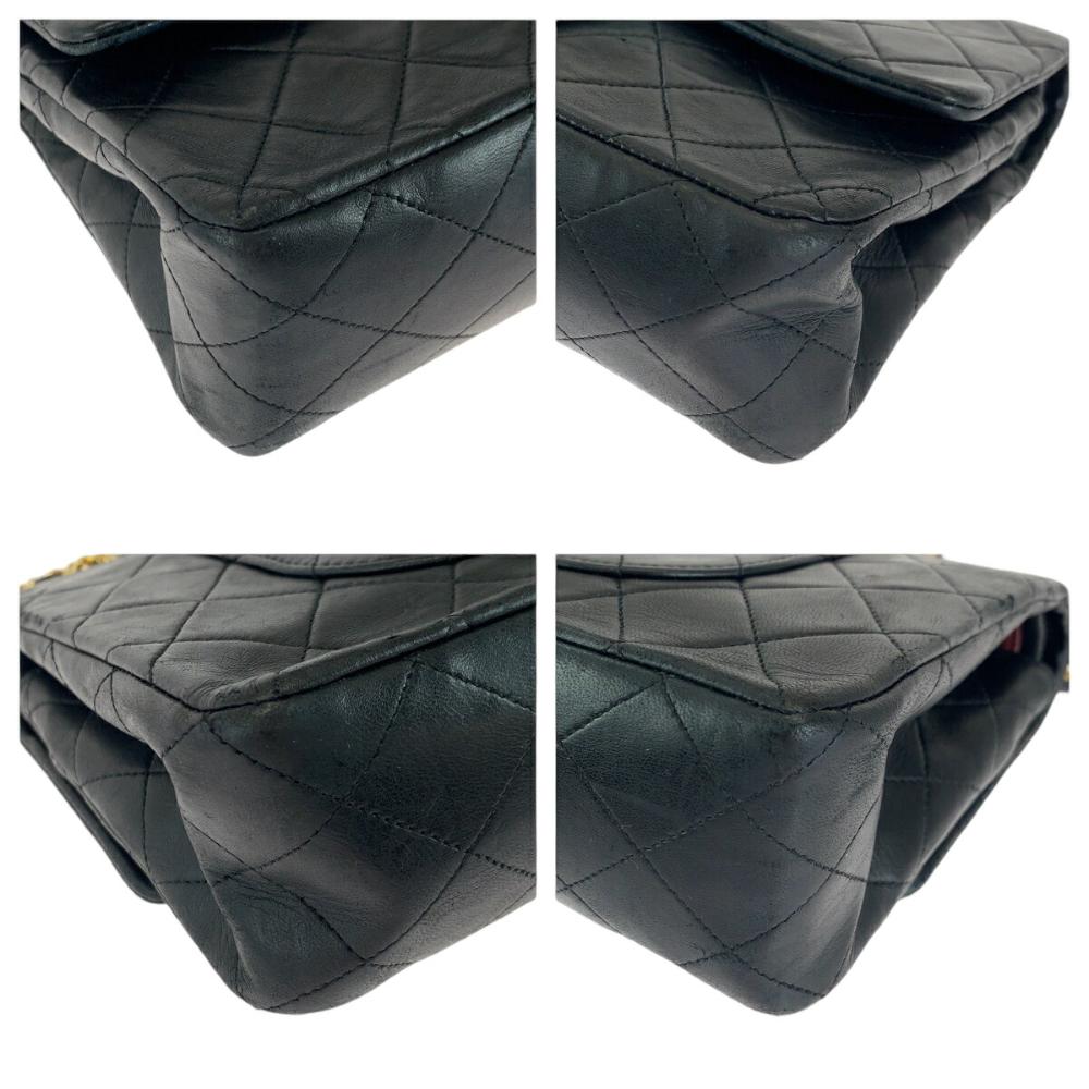 Black Leather Chanel Flap Bag