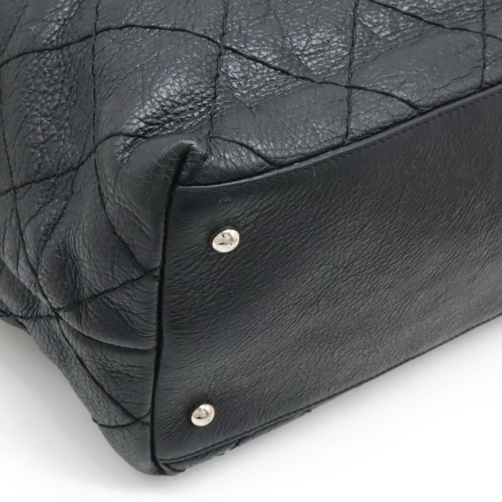 Black Leather Chanel Shoulder Bag