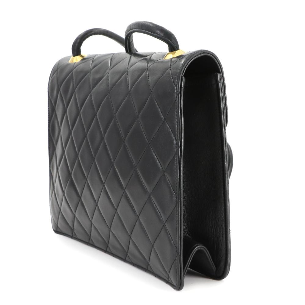 Black Leather Chanel Shoulder Bag