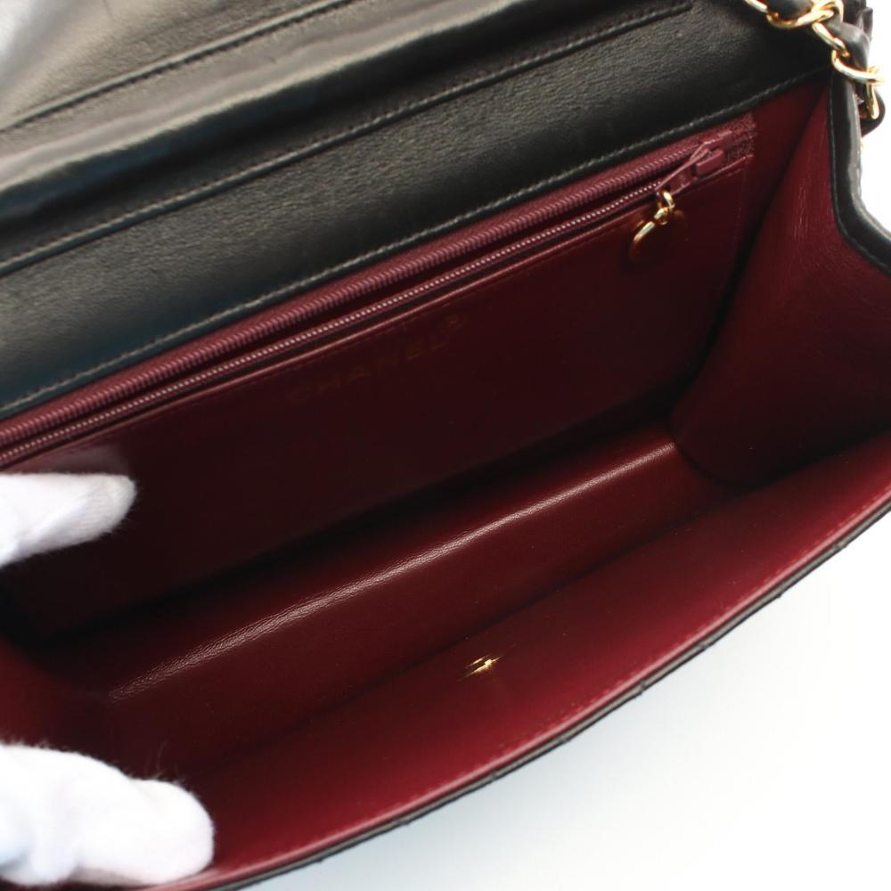 Black Leather Chanel Shoulder Bag