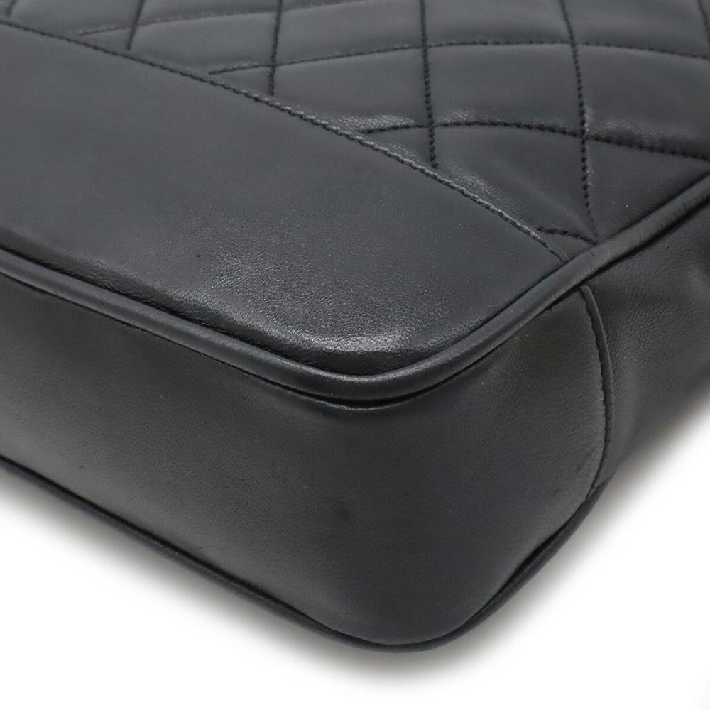 Black Leather Chanel Shoulder Bag