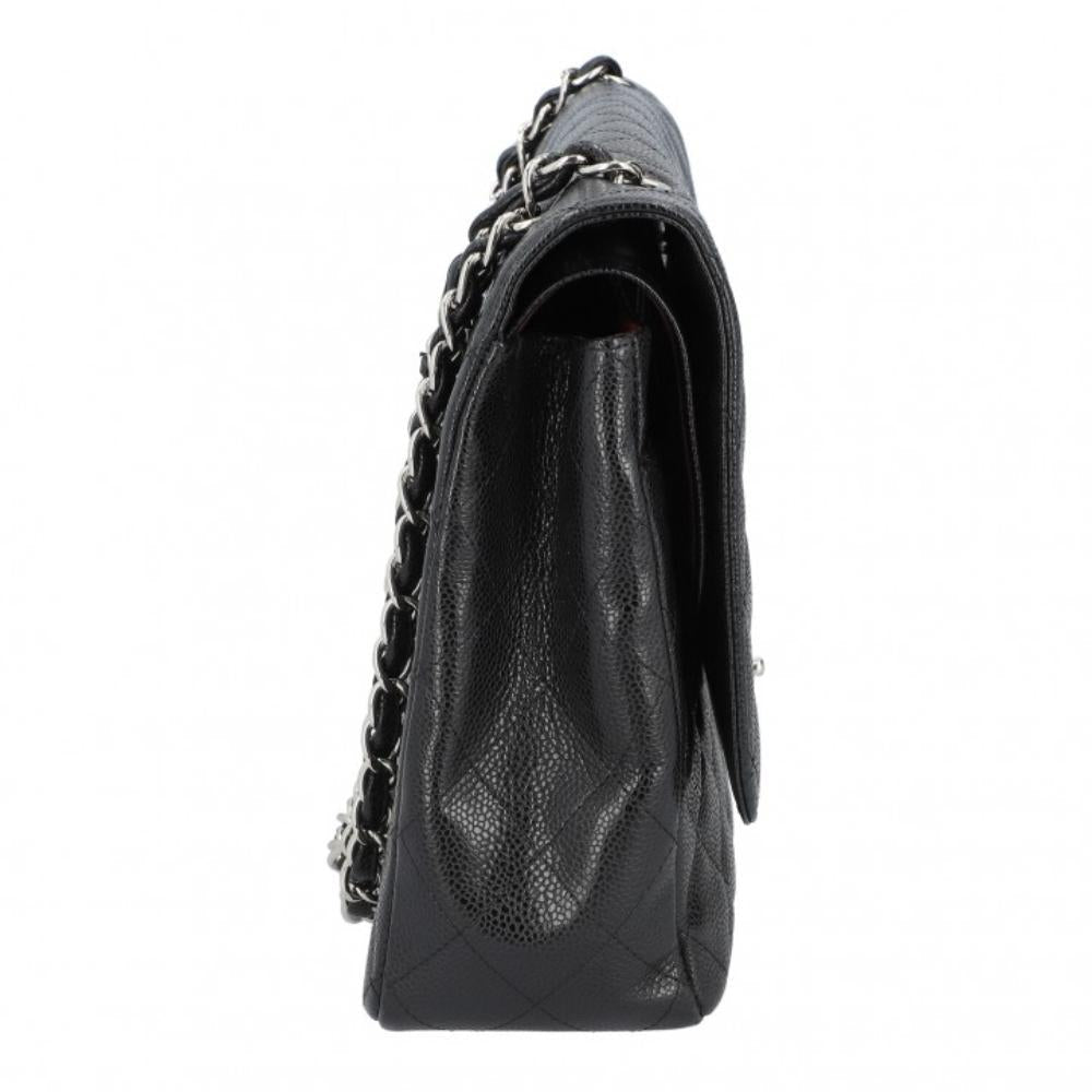 Black Leather Chanel Flap Bag
