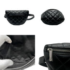 Black Leather Chanel Belt Bag