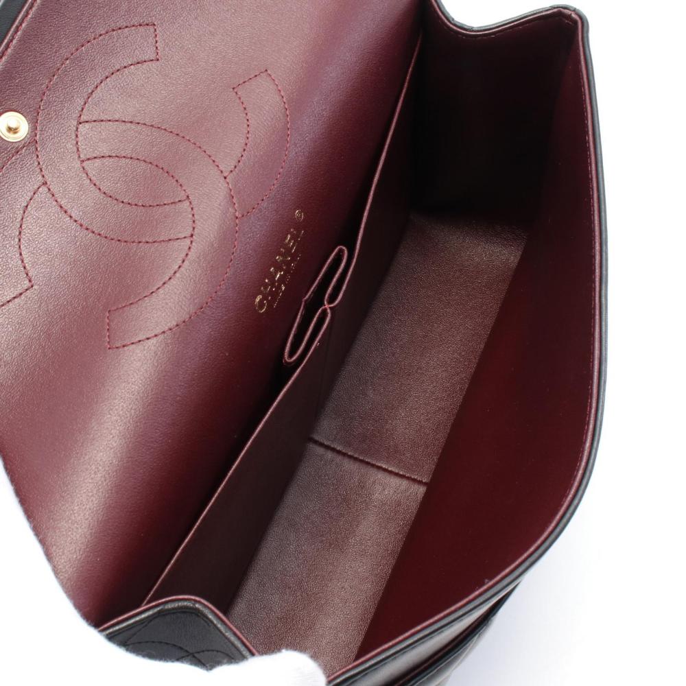 Black Leather Chanel Flap Bag