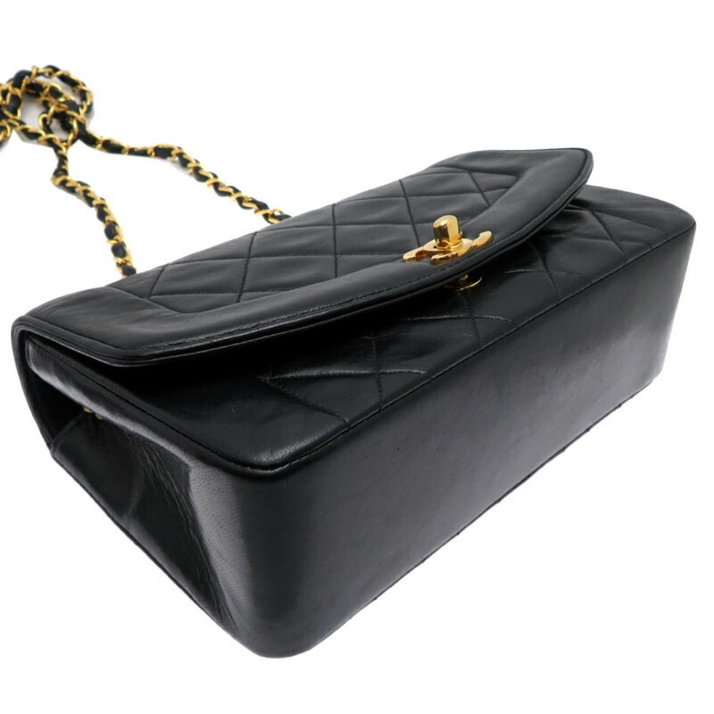 Black Leather Chanel Shoulder Bag