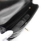 Black Leather Chanel Flap Bag