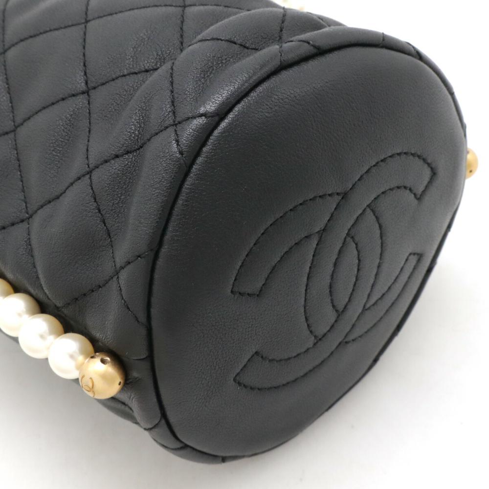 Black Leather Chanel Shoulder Bag