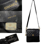 Black Leather Chanel Shoulder Bag
