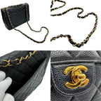 Black Leather Chanel Shoulder Bag