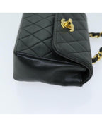 Black Leather Chanel Shoulder Bag