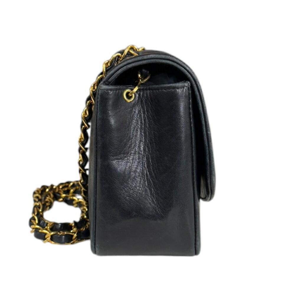 Black Leather Chanel Shoulder Bag