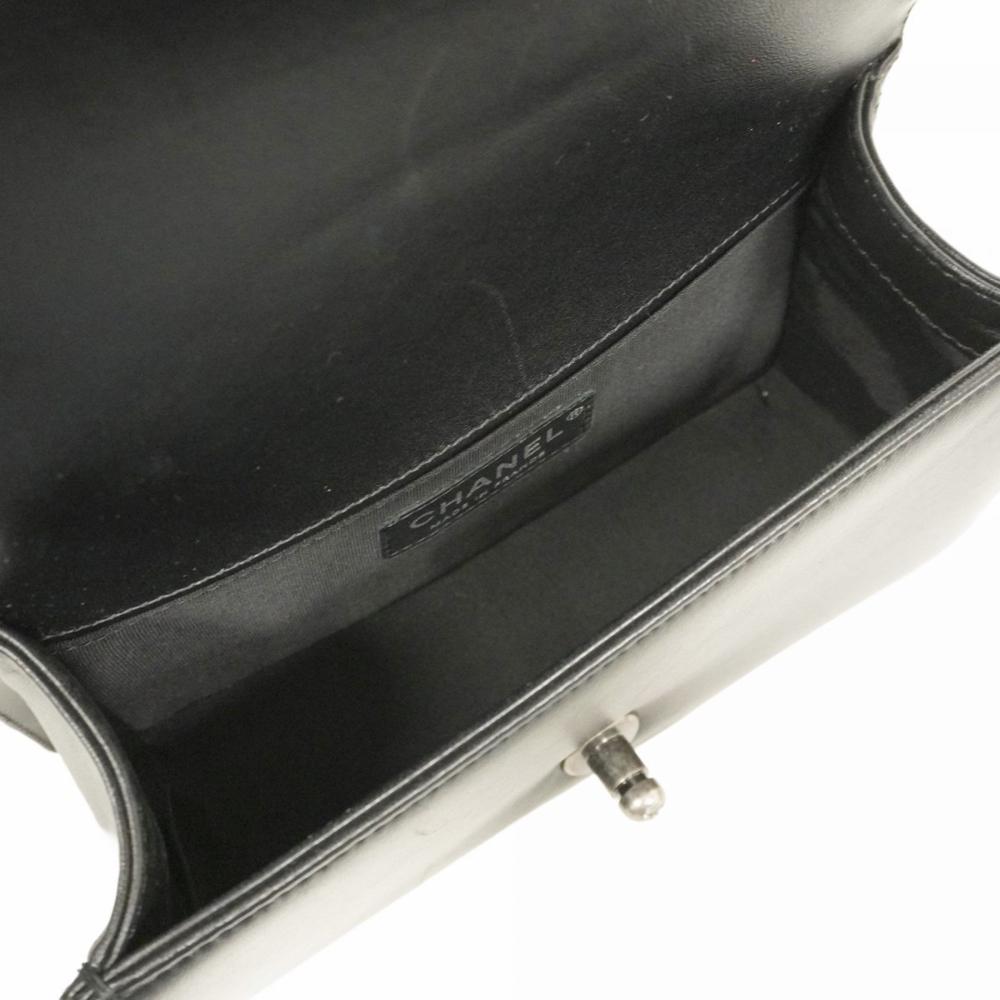 Black Leather Chanel Shoulder Bag