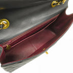 Black Leather Chanel Shoulder Bag