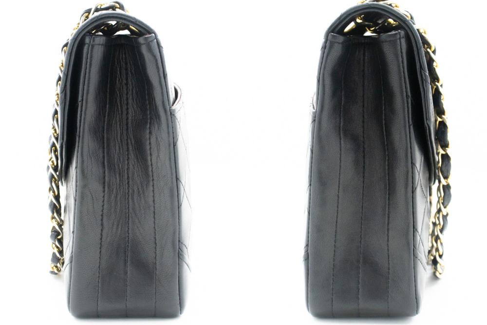 Black Leather Chanel Flap Bag