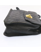 Black Leather Chanel Shoulder Bag
