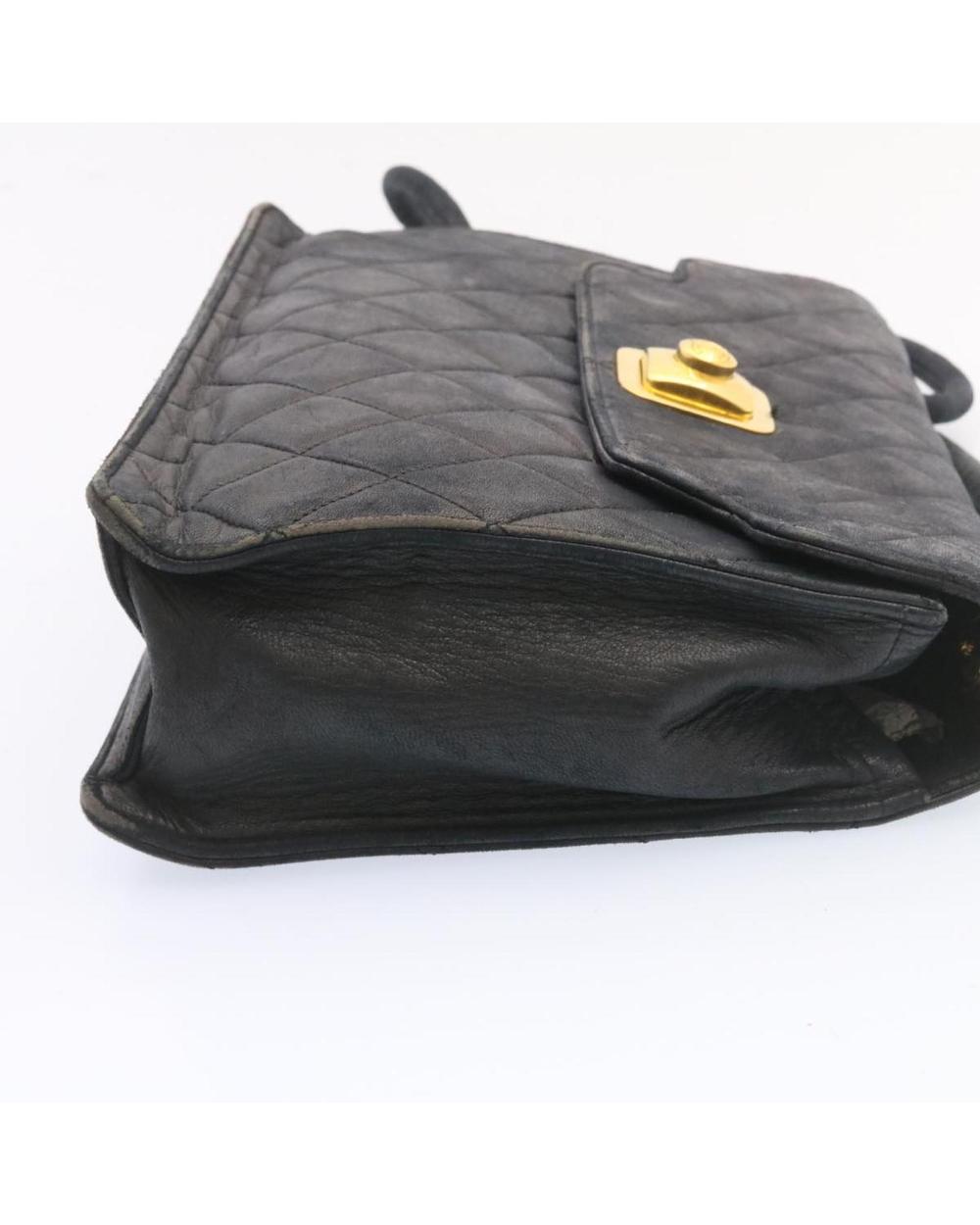 Black Leather Chanel Shoulder Bag
