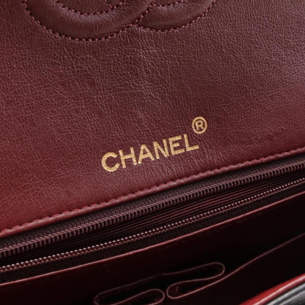 Black Leather Chanel Flap Bag