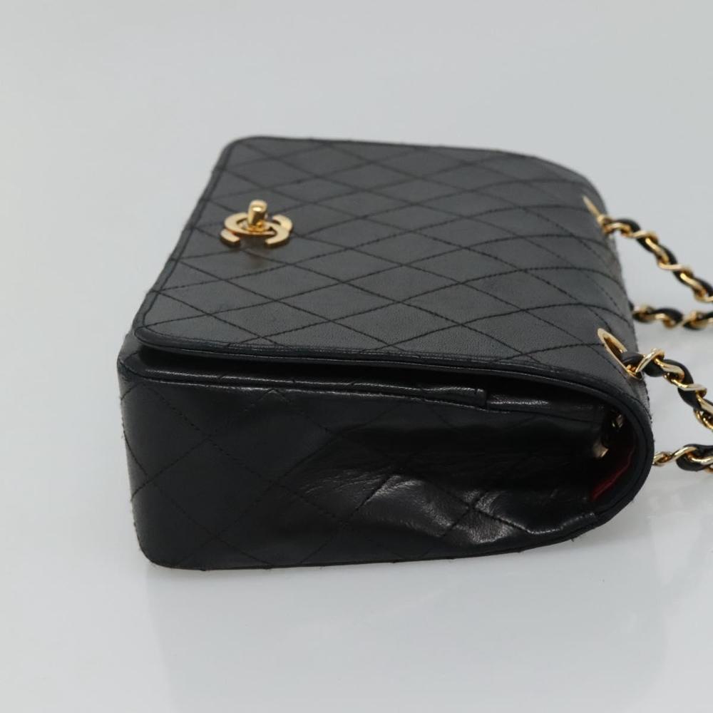 Black Leather Chanel Shoulder Bag