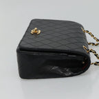 Black Leather Chanel Shoulder Bag