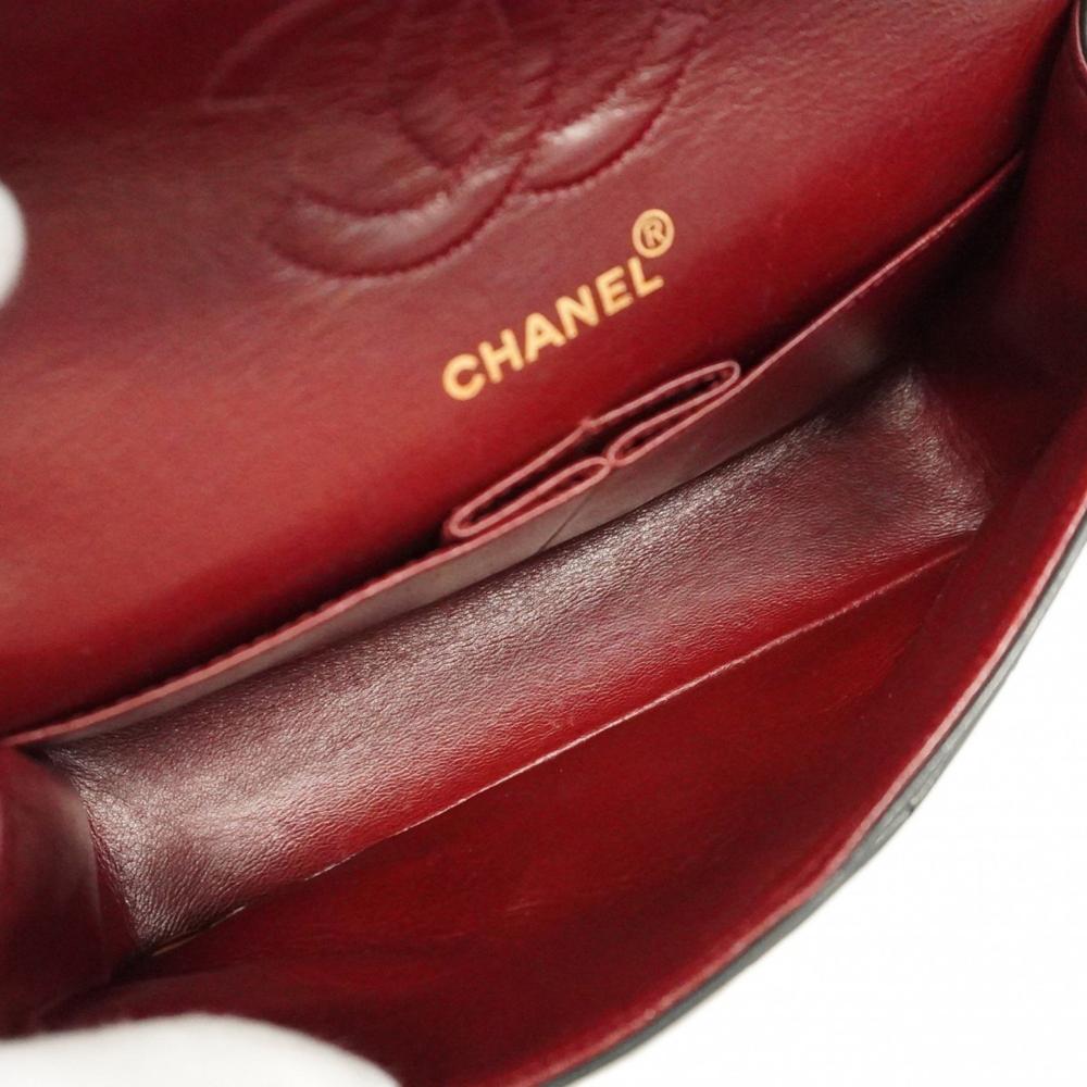 Black Leather Chanel Flap Bag