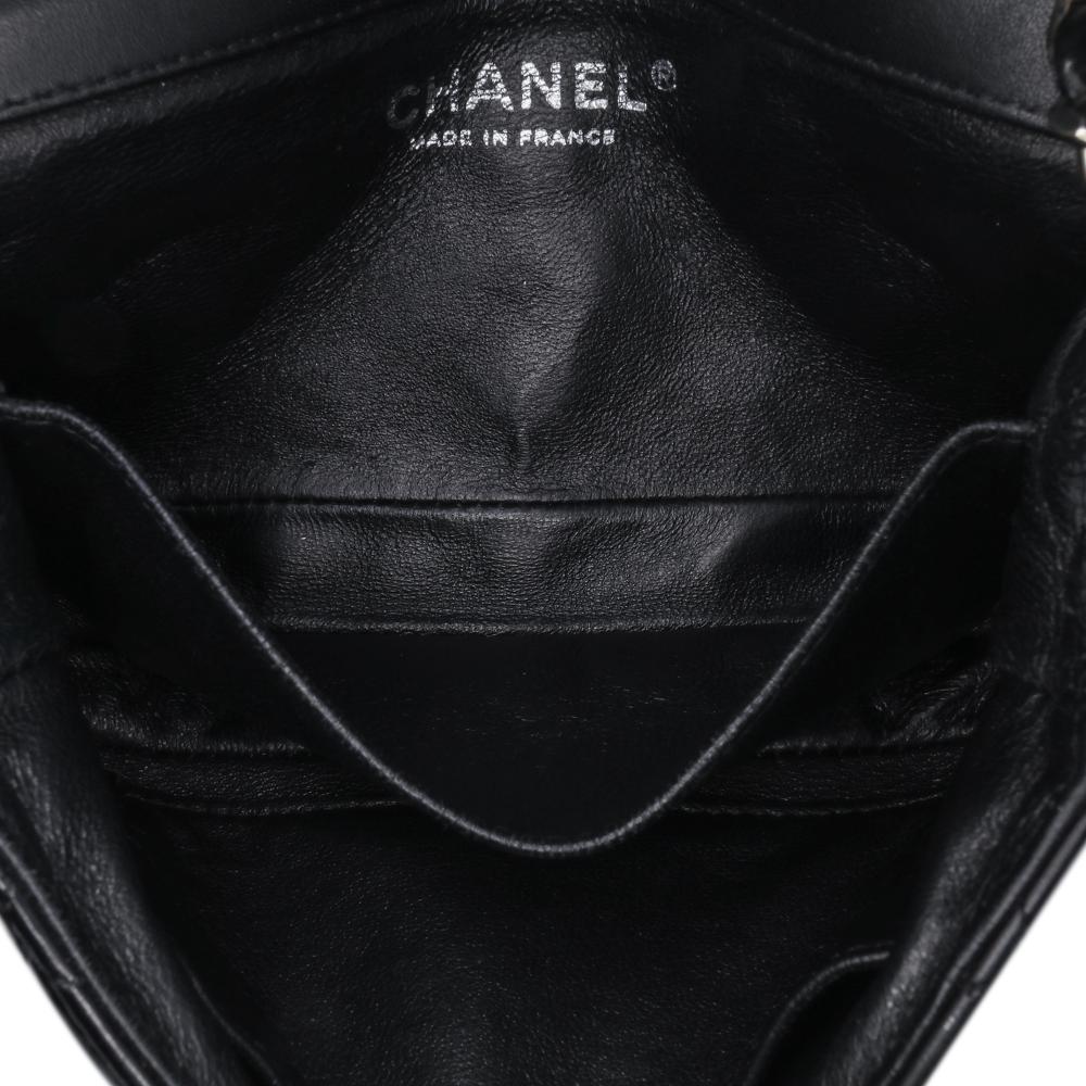 Black Leather Chanel Flap Bag