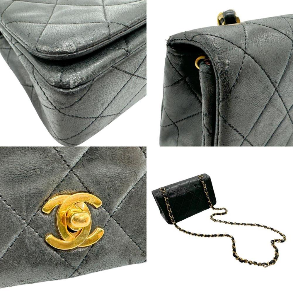 Black Leather Chanel Crossbody Bag
