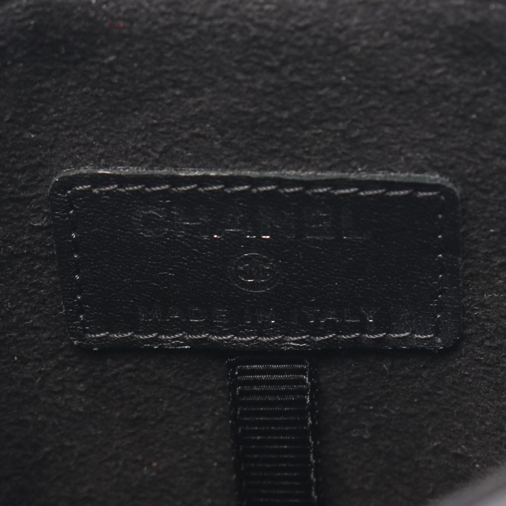 Black Leather Chanel Shoulder Bag